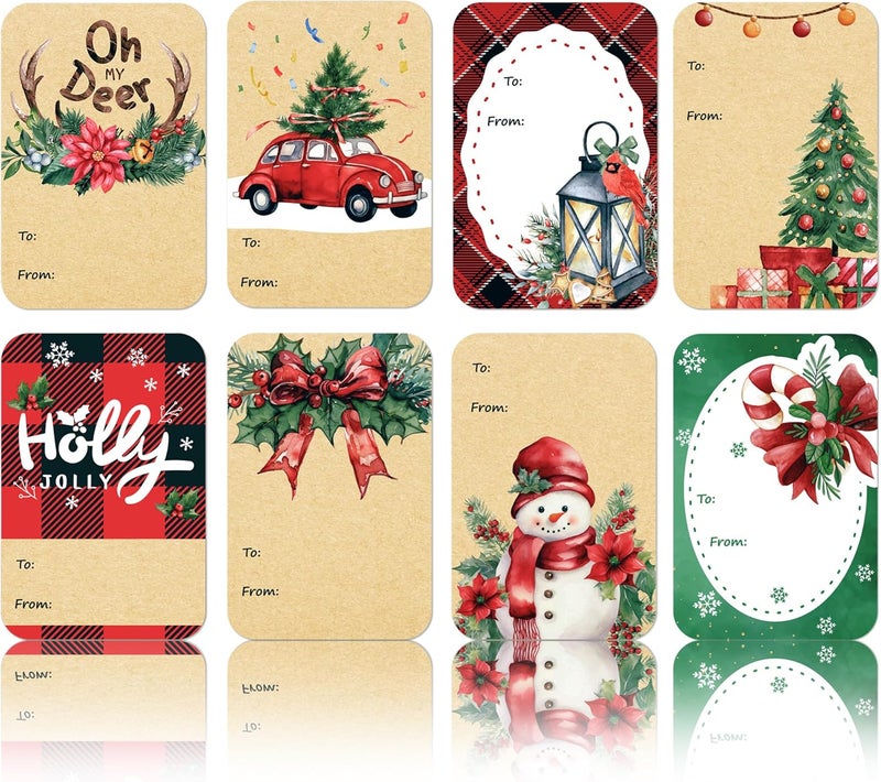 DreamBuilt 120pcs Tags - 2"x3" Name Tags Stickers for Presents - Christmas Gifts for Women, Men, Kids - Wrapping Paper, Decorations, Gift Bags - Image 1